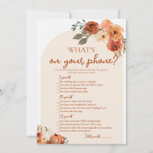 Invitation Jeu de Baby Shower Boho Automne Téléphone