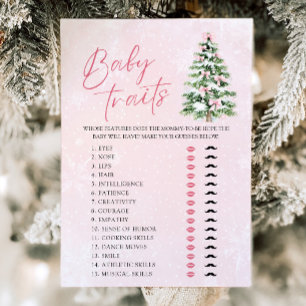 Invitation Jeu de Baby Shower Bows Christmas Tree Baby Traits