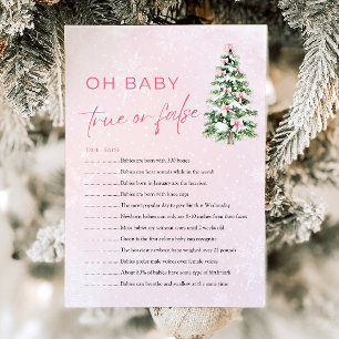 Invitation Jeu de Baby Shower 'Christmas Oh Baby True or Fals