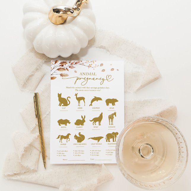 Invitation Jeu de Baby Shower Chute de Grossesse Animale (Créateur téléchargé)