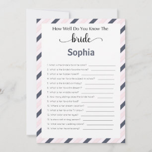 Invitation Jeu de Baby Shower Combien Connaissez-Vous la Mari