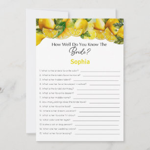 Invitation Jeu de Baby Shower : Connaissez-vous bien la Marié