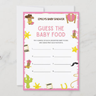 Invitation Jeu de Baby shower Cowgirl - Nom modifiable, taill
