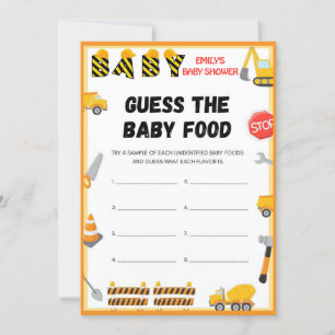 Invitation Jeu de Baby shower de construction - Nom modifiabl