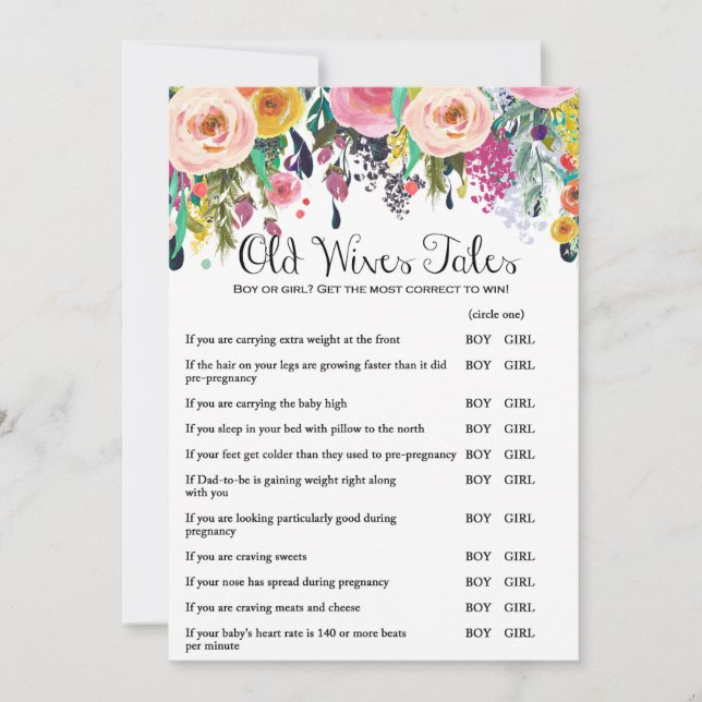 Invitation Jeu de Baby shower de jardin avec réponse retour t (Devant)