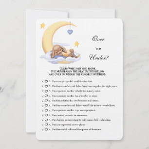 Invitation Jeu de Baby shower de lapin plus ou moins?