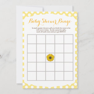 Invitation Jeu de Baby shower de tournesol jaune