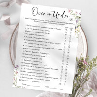 Jeu de Baby Shower Fleur Sauvage Plus ou Moins