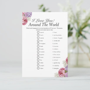 Invitation Jeu de baby shower floral dans le monde entier que