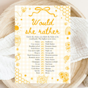 Invitation Jeu de Baby Shower Mariage Abeille à Miel 'Would S
