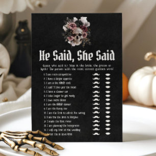 Invitation Jeu de Baby Shower Mariage "Il a dit, Elle a dit"