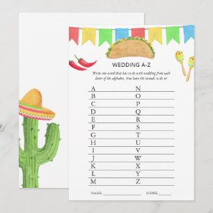 Invitation Jeu de Baby Shower Mariage Taco Fiesta Mexicaine