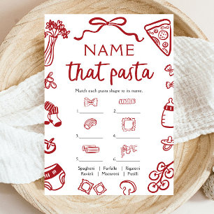 Invitation Jeu de baby-shower : Nommez ces pâtes dessinées à