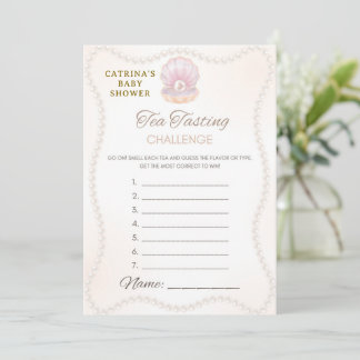Invitation Jeu de Baby Shower Perle - Nom éditable, 5x7