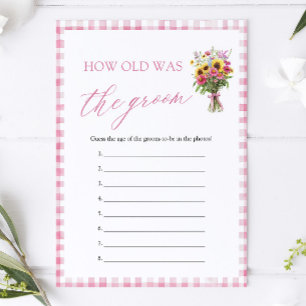 Invitation Jeu de Baby Shower « Quel âge avait le marié ? » R