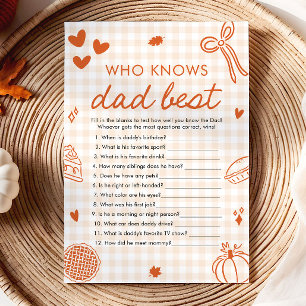 Invitation Jeu de Baby Shower « Qui connaît le mieux papa » F