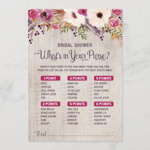 Invitation Jeu de Baby Shower Rustique Qu'est-ce que vous ave