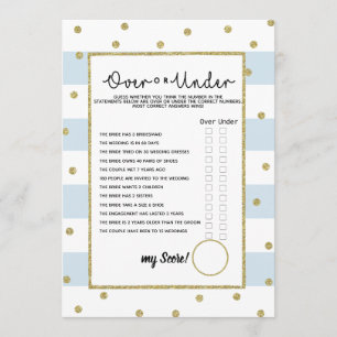 Invitation jeu de baby shower sous ou sur la nuptiale