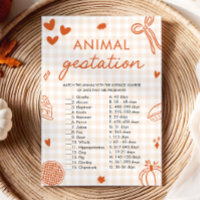 Jeu de Baby Shower sur la Gestation des Animaux De