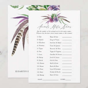 Invitation Jeu de Baby Shower sur les Succulentes Mystiques