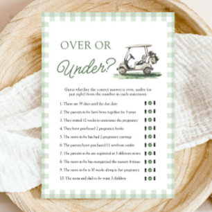 Invitation Jeu de Baby Shower Vert Sauge Golf Au-Dessus ou Au