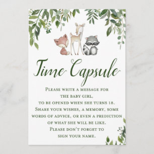 Invitation Jeu de Baby shower Woodland - Time Capsule