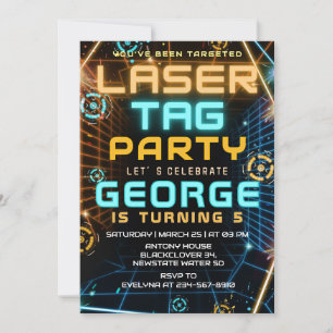 Invitation Jeu de balise laser fête d'anniversaire