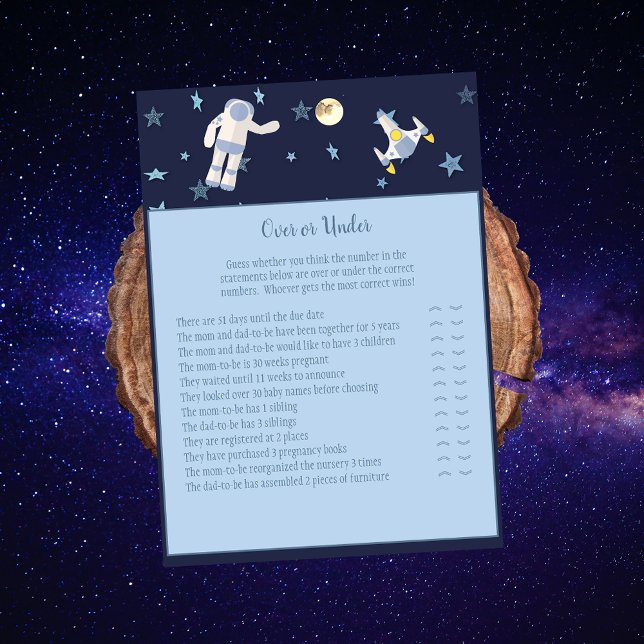 Invitation Jeu de bébé astronaute dans l'espace extra-atmosph (Créateur téléchargé)