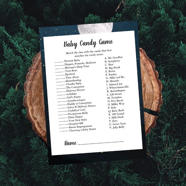 Invitation Jeu de bébé surprise correspondance de bonbons our (Créateur téléchargé)