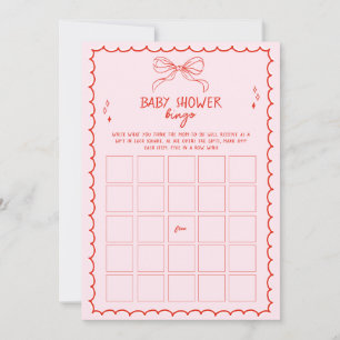 Invitation Jeu de bingo de baby shower de Noël avec un nœud d