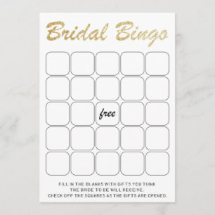 Invitation Jeu de bingo de douche nuptiale dorée
