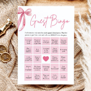 Invitation Jeu de Bingo de Fête de Fiançailles à l'Arc Rose T