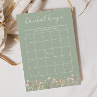 Jeu de Bingo de Fête de Fiançailles Fleur Sauvage