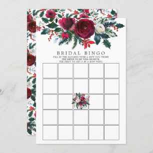 Invitation Jeu de bingo de Fête de l'mariée florale en fleurs