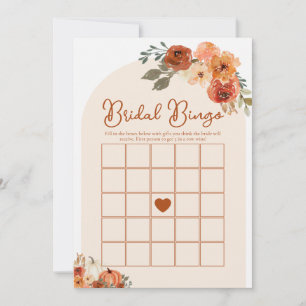 Invitation Jeu de bingo de mariage Bohème automne citrouille 