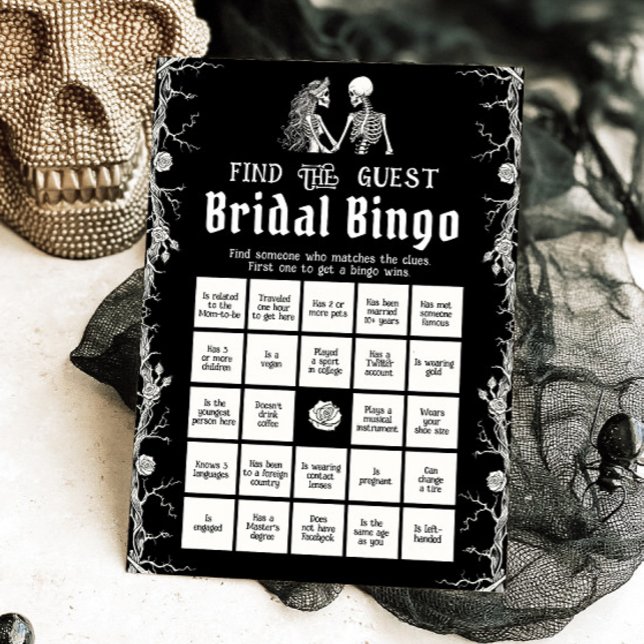 Invitation Jeu de bingo de mariage gothique Halloween pour tr (Créateur téléchargé)