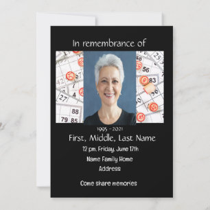 Invitation Jeu de bingo d'invitation à la célébration de la v