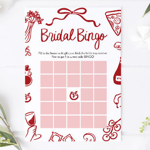 Invitation Jeu de Bingo pour Baby Shower "Amore" Dessiné à la