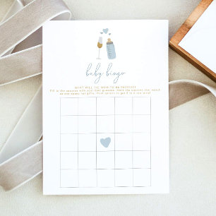 Invitation Jeu de bingo pour Baby Shower ANDI Blue Poppin' Bo