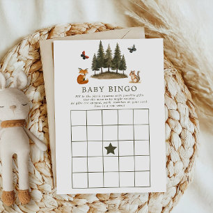 Invitation Jeu de Bingo pour Baby Shower avec les Animaux de 