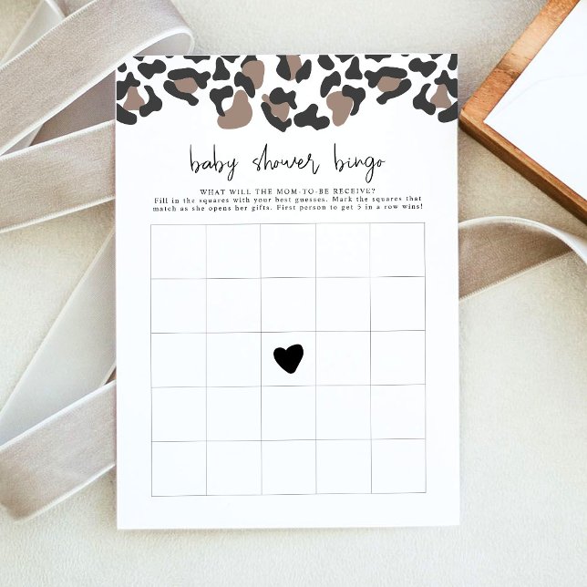 Invitation Jeu de bingo pour baby shower sur le thème safari  (Créateur téléchargé)