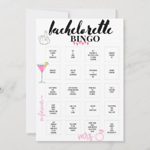 Invitation Jeu de Bingo pour Enterrement de Vie de Jeune Fill