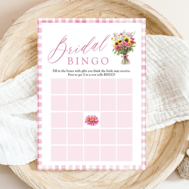 Invitation Jeu de bingo pour enterrement de vie de jeune fill (Pink Fresh Off The Market Bridal Shower Bingo Game)