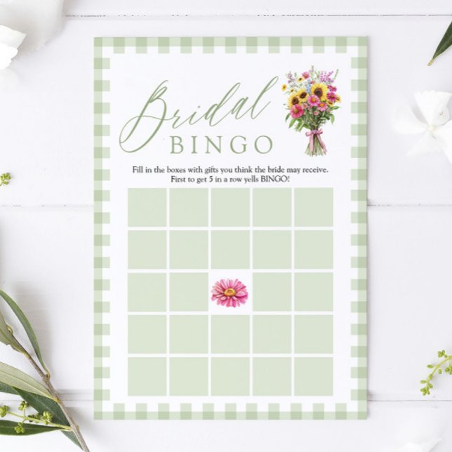 Invitation Jeu de Bingo pour Enterrement de Vie de Jeune Fill (Sage Fresh Off The Market Bridal Shower Bingo Game)
