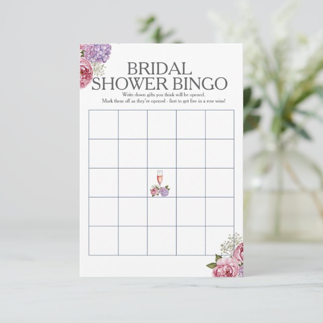 Invitation Jeu de Bingo pour enterrement de vie de jeune fill (Debout devant)