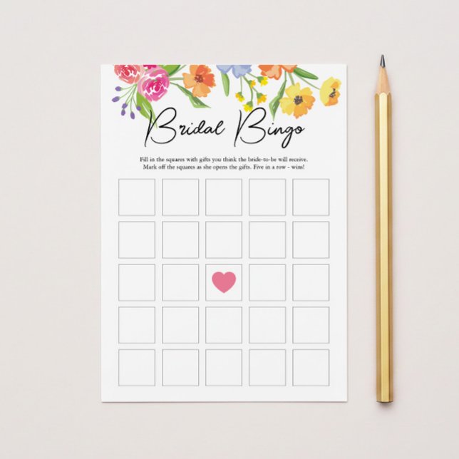 Invitation Jeu de bingo pour la douche de mariée rose dans le (Créateur téléchargé)