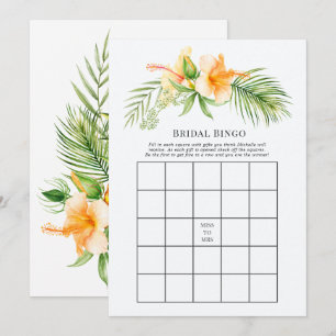 Invitation Jeu de bingo pour la douche nuptiale de Mademoisel