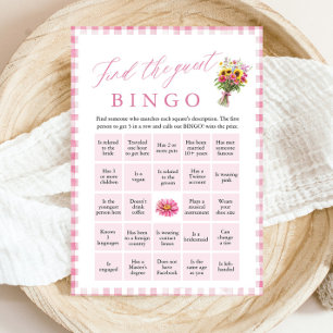 Invitation Jeu de Bingo pour la Recherche de l'Invité Rose po