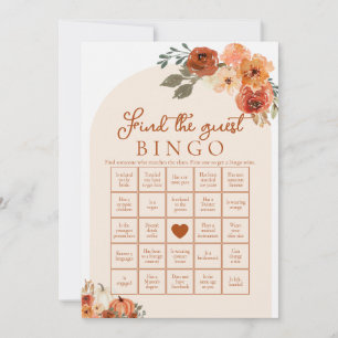 Invitation Jeu de bingo pour la recherche de l'invitée à la d