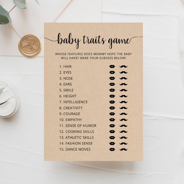 Invitation Jeu de caractéristiques de bébé Jeu de fête Baby S (Créateur téléchargé)